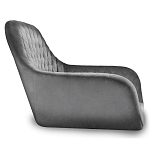 Барный стул со спинкой и подлокотниками на 4-х деревянных ножках Douglas Rhombus Серый Велюр варинант исполнения - 2 | Loft Concept в Самаре