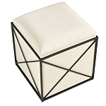 Пуф бежевый с черной металлической рамой Beige Pouf варинант исполнения - 3 | Loft Concept в Самаре