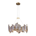 Люстра круглая с полукруглыми плафонами из искусственного алебастра в бронзовой оправе Marbella варинант исполнения - 3 | Loft Concept в Самаре