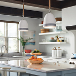 Подвесной светильник белый колоколообразный с декоративной обмоткой из веревки Hinkley варинант исполнения - 8 | Loft Concept в Самаре