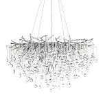 Люстра подвесная с прозрачными стеклянными подвесками в форме капель Диаметр 80 см Droplet Chandelier варинант исполнения - 1 | Loft Concept в Самаре