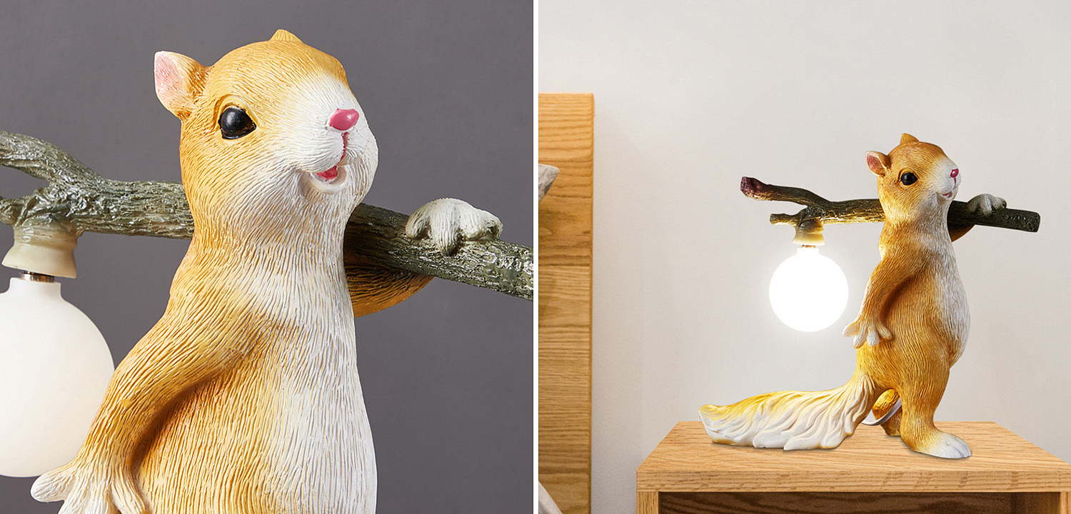 Настольная лампа для детской Белка с веткой Squirrel Table Lamp Настольная лампа для детской Белка с веткой Squirrel Table Lamp - Loft-Concept в Самаре