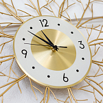 Часы настенные из металла золотые с белым циферблатом Current Time варинант исполнения - 2 | Loft Concept в Самаре