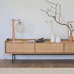 ТВ-тумба с плетеным декором Buckley Wicker TV Stand варинант исполнения - 7 | Loft Concept в Самаре