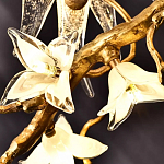 Люстра в виде золотой ветки с цветами и птичками Marvelous Garden варинант исполнения - 8 | Loft Concept в Самаре