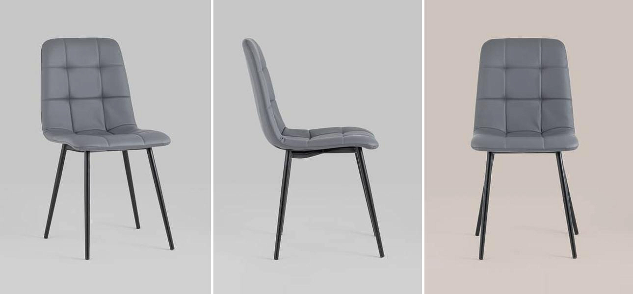 Стул NANCY S Chair Серая Экокожа Стул NANCY S Chair Серая Экокожа - Loft-Concept в Самаре