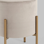 Бежевый пуф на золотистых ножках SANJAY варинант исполнения - 3 | Loft Concept в Самаре