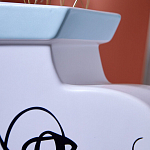 Ваза плоская белая с абстрактными черными линиями в форме лиц Faces of Imagination варинант исполнения - 5 | Loft Concept в Самаре