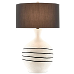 Настольная лампа фактурная с черными круговыми линиями на корпусе Recess варинант исполнения - 2 | Loft Concept в Самаре