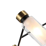 Люстра потолочная с 6-ю цилиндрическими плафонами из стекла и черным каркасом Noir Poise варинант исполнения - 2 | Loft Concept в Самаре