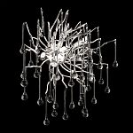 Бра с лучеобразным основанием и подвесками из прозрачного стекла в виде длинных капель Droplet Chandelier варинант исполнения - 10 | Loft Concept в Самаре