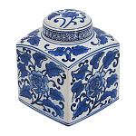 Ваза с крышкой в китайском стиле Oriental Blue & White Ornament Vases варинант исполнения - 1 | Loft Concept в Самаре