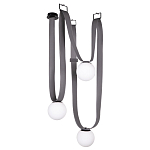 Подвесной светильник с серыми кожаными ремнями и белыми стеклянными плафонами в виде шаров Flos Wireline Lighting варинант исполнения - 1 | Loft Concept в Самаре