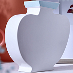 Ваза плоская белая с абстрактными черными линиями в форме лиц Faces of Imagination варинант исполнения - 7 | Loft Concept в Самаре