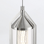 Подвесной светильник хромированного цвета с прозрачным цилиндрическим стеклянным плафоном Eurofase варинант исполнения - 5 | Loft Concept в Самаре