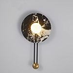 Бра круглое с каменным основанием и плафоном из стекла в форме шара Shaw Marble Lighting варинант исполнения - 2 | Loft Concept в Самаре