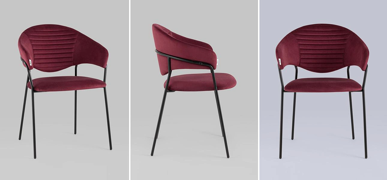Стул Alexis Chair Малиновый Велюр Стул Alexis Chair Малиновый Велюр - Loft-Concept в Самаре