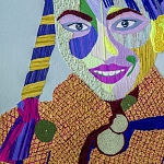 Картина с вышивкой Портрет wall panel People with the yellow ear 3 варинант исполнения - 1 | Loft Concept в Самаре