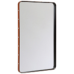 Зеркало прямоугольное в металлической раме с кожаной отделкой Loft in Reflection варинант исполнения - 2 | Loft Concept в Самаре