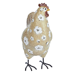 Статуэтка курица с белым цветочным узором и металлическими ножками Rustic Chicken варинант исполнения - 1 | Loft Concept в Самаре