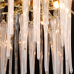 Люстра золотого цвета с декоративными ветками и длинными прозрачными стеклянными подвесами в форме сосулек Droplet Chandelier варинант исполнения - 5 | Loft Concept в Самаре