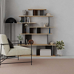 Стеллаж прямой с вертикальными и горизонтальными полками цвета антрацит и древесины APOLLON BOOKCASE ANTHRACITE OAK варинант исполнения - 1 | Loft Concept в Самаре