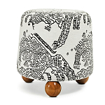 Пуф Wakonda с Круглыми ножками Черно-Белый орнамент варинант исполнения - 1 | Loft Concept в Самаре