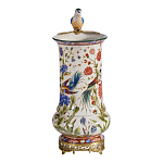 Ваза фарфоровая с птицей на бронзовой ветке и цветочной росписью Garden of Eden варинант исполнения - 4 | Loft Concept в Самаре