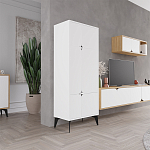 Комод белый с 4-мя дверцами на металлических ножках SPARK MULTIPURPOSE CABINET WHITE варинант исполнения - 4 | Loft Concept в Самаре