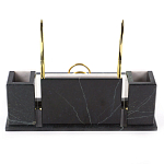 Настольный письменный набор из белого мрамора с часами Marble Accessory варинант исполнения - 3 | Loft Concept в Самаре