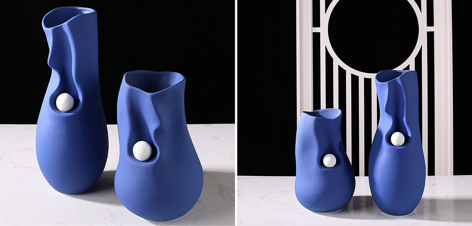 Ваза Molecule Collection Rhea Blue Vase Ваза Molecule Collection Rhea Blue Vase - Loft-Concept в Самаре