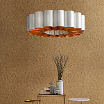 Люстра круглая фактурная в сочетании белого и золотого цвета Wide Stripes of Ribbon варинант исполнения - 5 | Loft Concept в Самаре