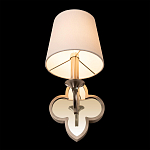Бра с белым текстильным абажуром и декоративным основанием в виде четырехлистника с зеркальной вставкой Vitorino варинант исполнения - 23 | Loft Concept в Самаре