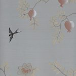 Обои ручная роспись Summer Night Blossom Colourway SC-122 on Wood Ash slub silk варинант исполнения - 1 | Loft Concept в Самаре