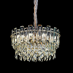 Круглая люстра с хрустальными подвесками на золотистом каркасе Gorgeous Crystal Light варинант исполнения - 1 | Loft Concept в Самаре