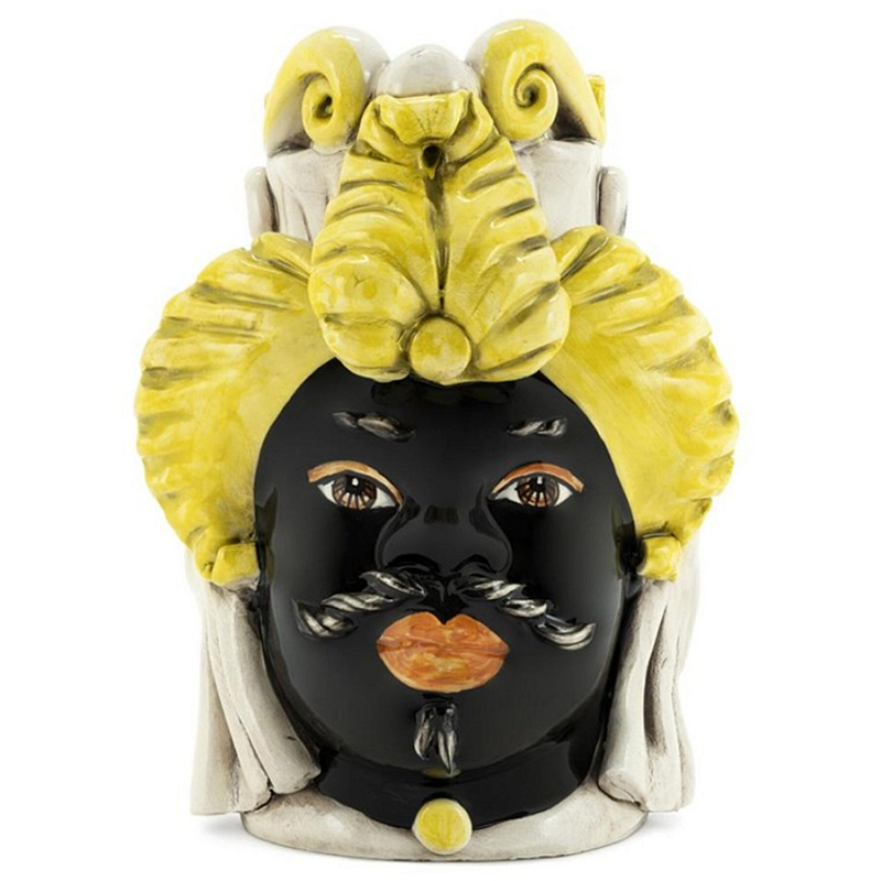 Ваза Vase Moro Man Small Yellow Черный Желтый Бежевый Ваза Vase Moro Man Small Yellow Черный Желтый Бежевый в Самаре | Loft Concept