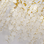 Люстра подвесная с золотистыми ветками и стеклянными подвесками в виде листьев Длина 130 см FAIRYTREE Light варинант исполнения - 5 | Loft Concept в Самаре