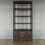 Стеллаж со стеклянными полками Elsa Dreams Walnut варинант исполнения - 6 | Loft Concept в Самаре