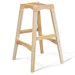 Барный стул со спинкой на 4-х деревянных ножках Синий Велюр Ava Charm варинант исполнения - 7 | Loft Concept в Самаре