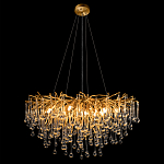 Люстра подвесная с прозрачными стеклянными подвесками в форме капель Диаметр 80 см Droplet Chandelier варинант исполнения - 13 | Loft Concept в Самаре