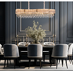 Люстра волнистой формы с каскадом из прозрачного хрусталя Constant Sparks варинант исполнения - 3 | Loft Concept в Самаре