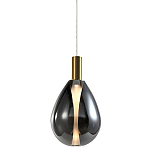 Подвесной светильник со стеклянным плафоном в форме капли дымчатого цвета NAOMI drop smoke варинант исполнения - 1 | Loft Concept в Самаре