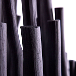 Люстра черная с несколькими ярусами деревянных палочек Bright Wooden Chandelier варинант исполнения - 7 | Loft Concept в Самаре