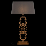 Настольная лампа на ажурном чугунном основании с тканевым серым абажуром Openwork Lamp варинант исполнения - 2 | Loft Concept в Самаре