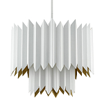 Люстра белая с гофрированным двойным абажуром Corrugated Double Lampshade варинант исполнения - 2 | Loft Concept в Самаре