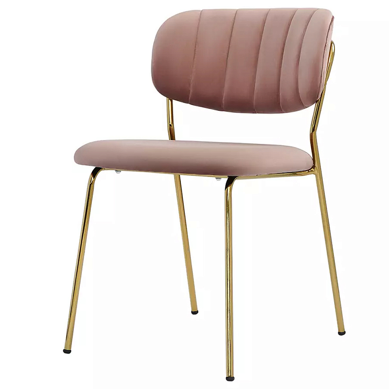 Стул Singer Chair без подлокотников Розовый Велюр Розовый Золотой Стул Singer Chair без подлокотников Розовый Велюр Розовый Золотой в Самаре | Loft Concept