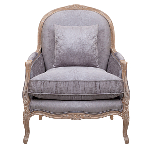 Кресло Ava Classical Armchair brown and grey velour