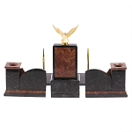 Настольный письменный набор из лемезита и змеевика с декором в виде Орла в подарочной упаковке Successful Leader варинант исполнения - 6 | Loft Concept в Самаре