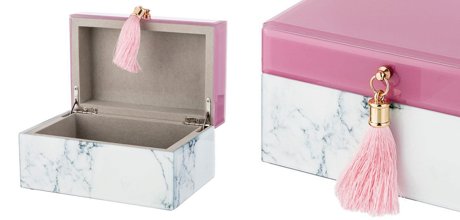 Шкатулка Pink Glass Imitation Marble Box - Loft-Concept в Самаре