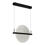 Светодиодный подвесной светильник круглой формы с металлическим черным каркасом Marble Glow варинант исполнения - 2 | Loft Concept в Самаре